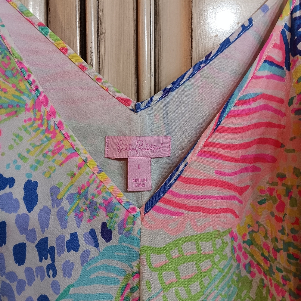 Lilly Pulitzer Clara Roar Of The Sea‎ Silk Slip Shift Dress - Picture 5 of 5
